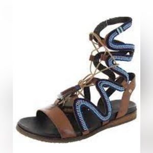 Pikolinos Tie Up Masai Beaded Gladiator Sandals 39 NWOB